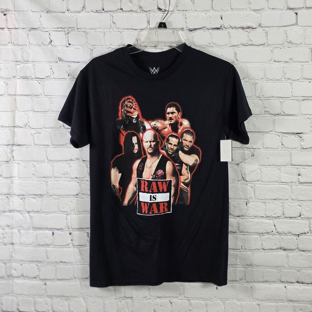 WWE Raw Is War Men's Black Small 28/30 Short Sleeve T-Shirt